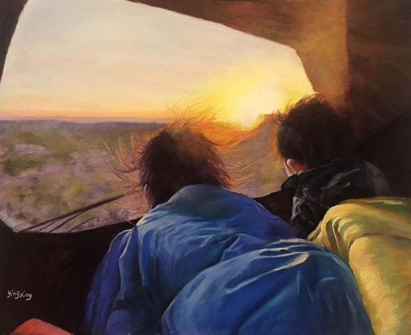 Sunrise from the Tent by artist Yingying Chen